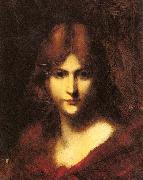 Jean-Jacques Henner A Red Haired Beauty oil painting on canvas